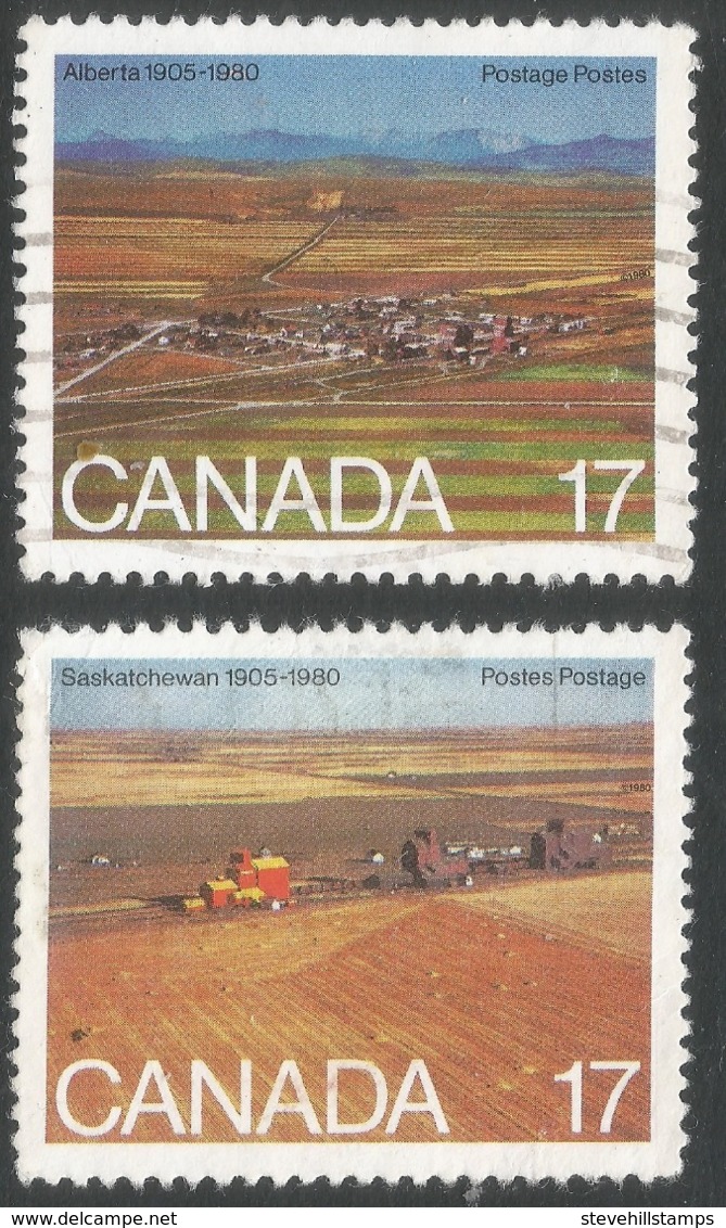 Canada. 1980 75th Anniv Of Alberta And Saskatchewan Provinces. Used Complete Set. SG 986-987 - Used Stamps