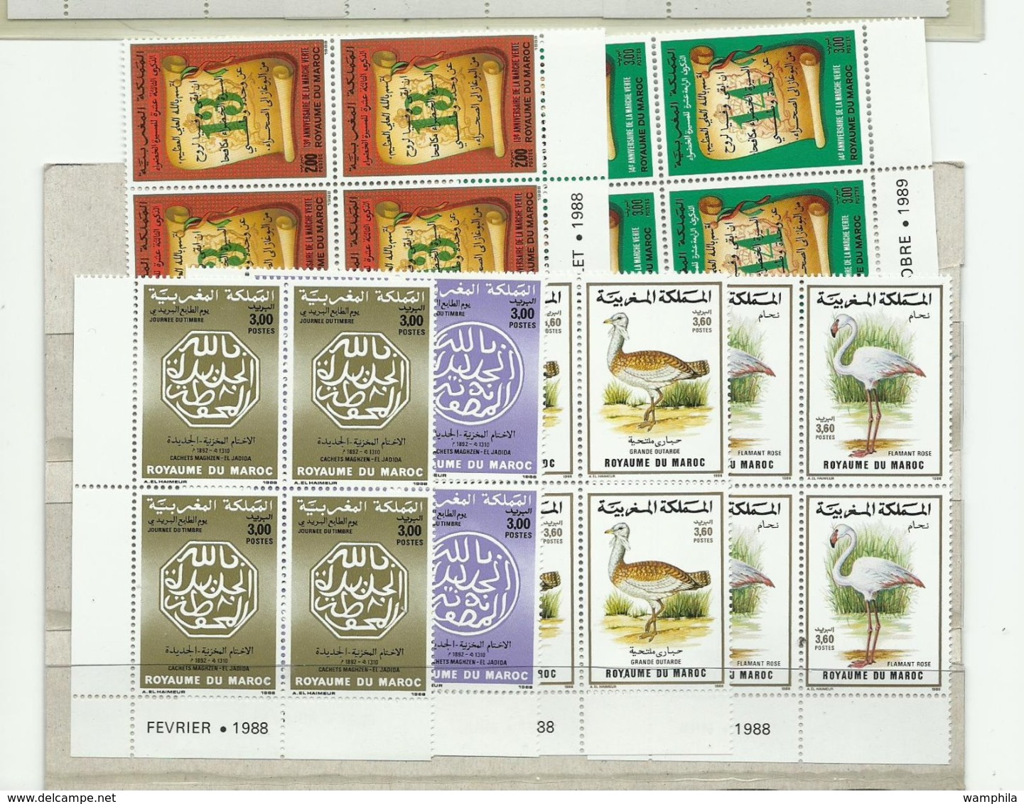 Maroc, Lot De Timbres Modernes Neufs** MNH En Blocs De 4 - Maroc (1956-...)