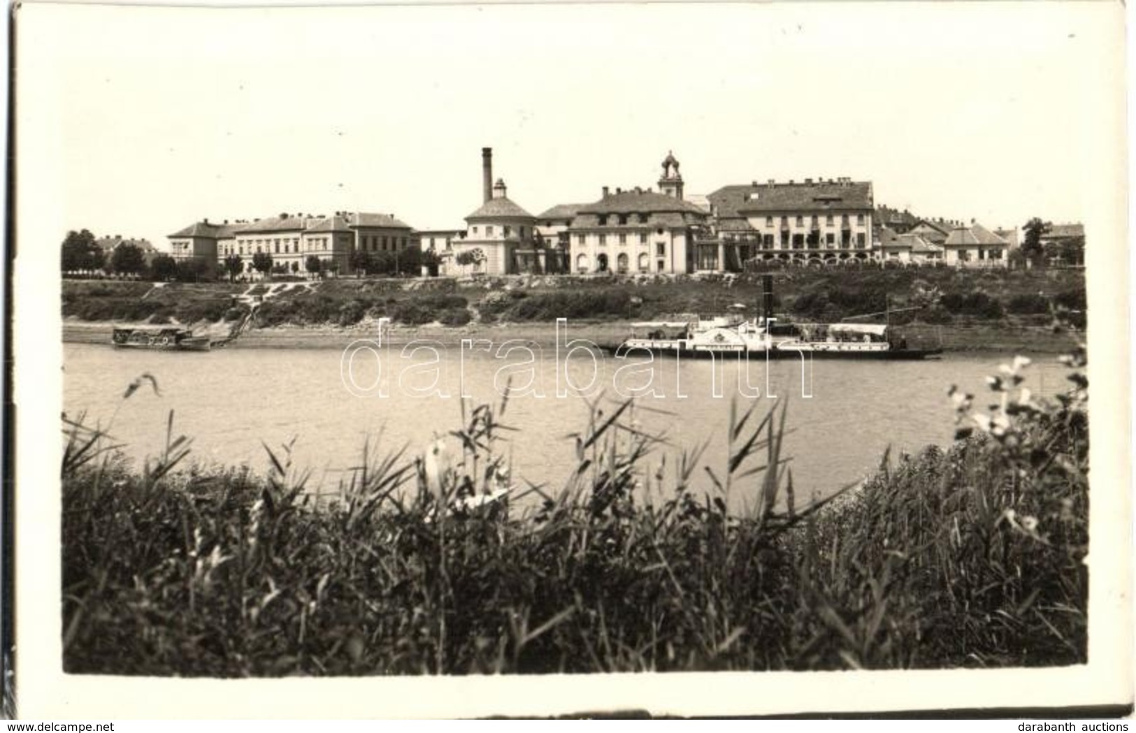 * T1/T2 Szolnok, Tisza Part, 'Szeged' Oldalkerekes Vontató Gőzhajó. Bánó Ernő Photo - Sin Clasificación