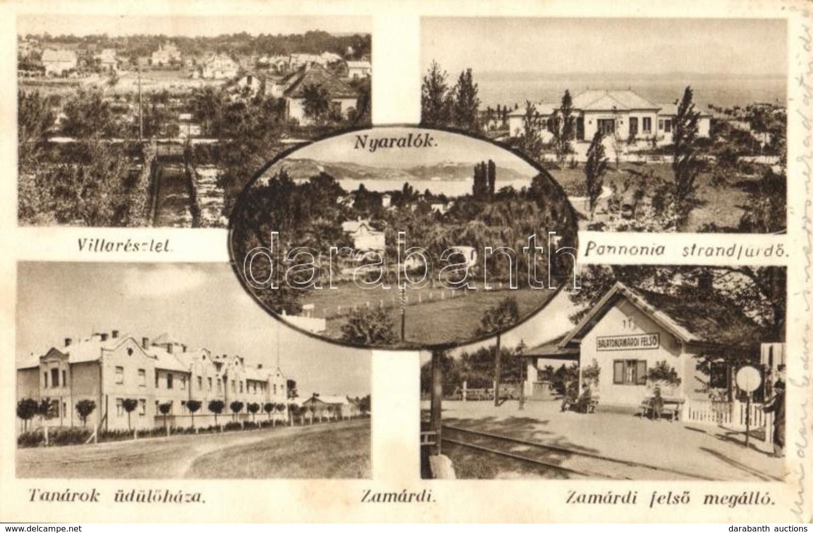 * T2/T3 Zamárdi, Felső Vasútállomás, Tanárok üdülőháza, Villarészlet, Pannonia Strandfürdő (Rb) - Non Classés