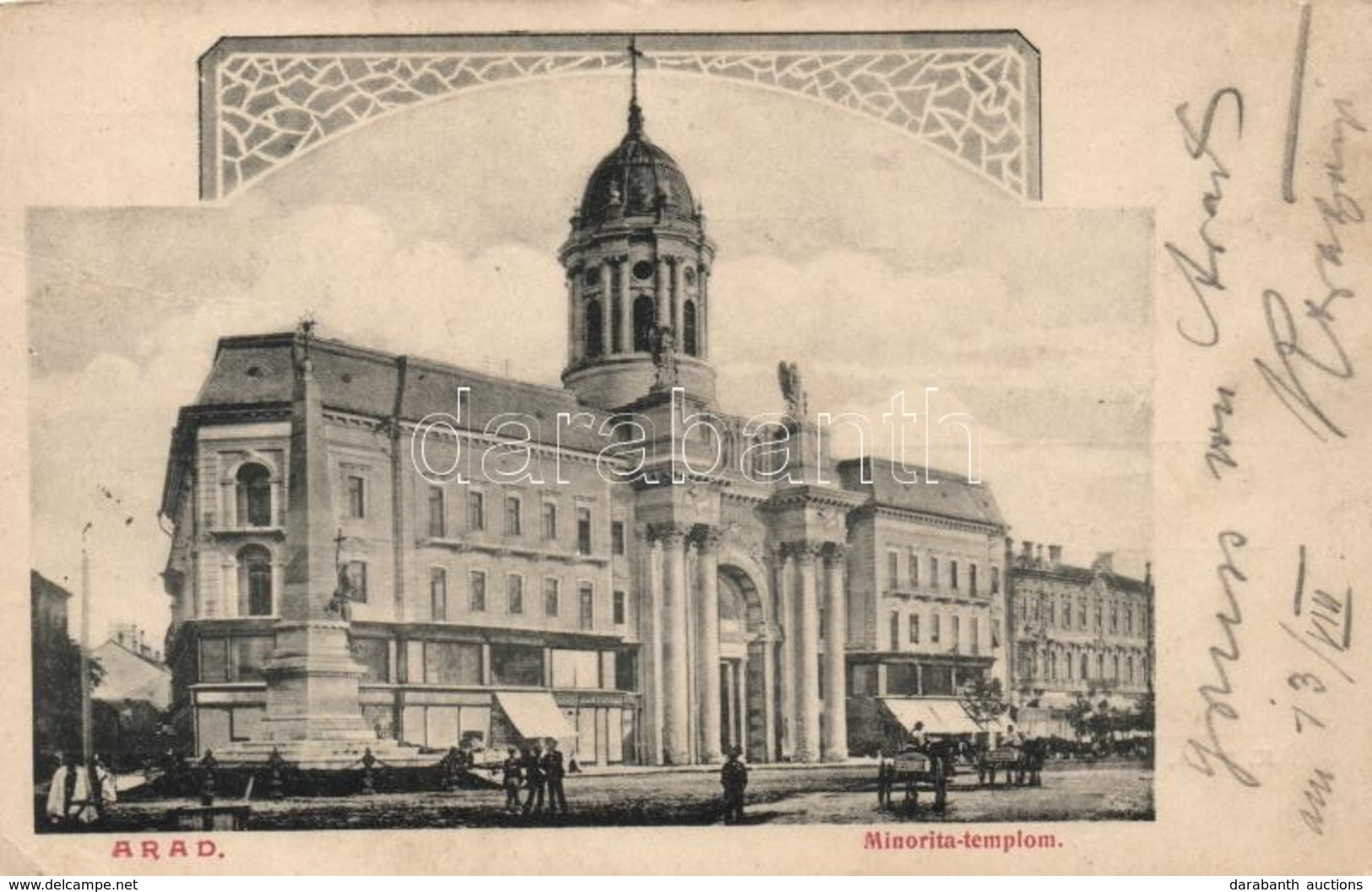 T2/T3 1905 Arad, Minorita Templom, Szentháromság Szobor / Church, Trinity Statue (EK) - Non Classés