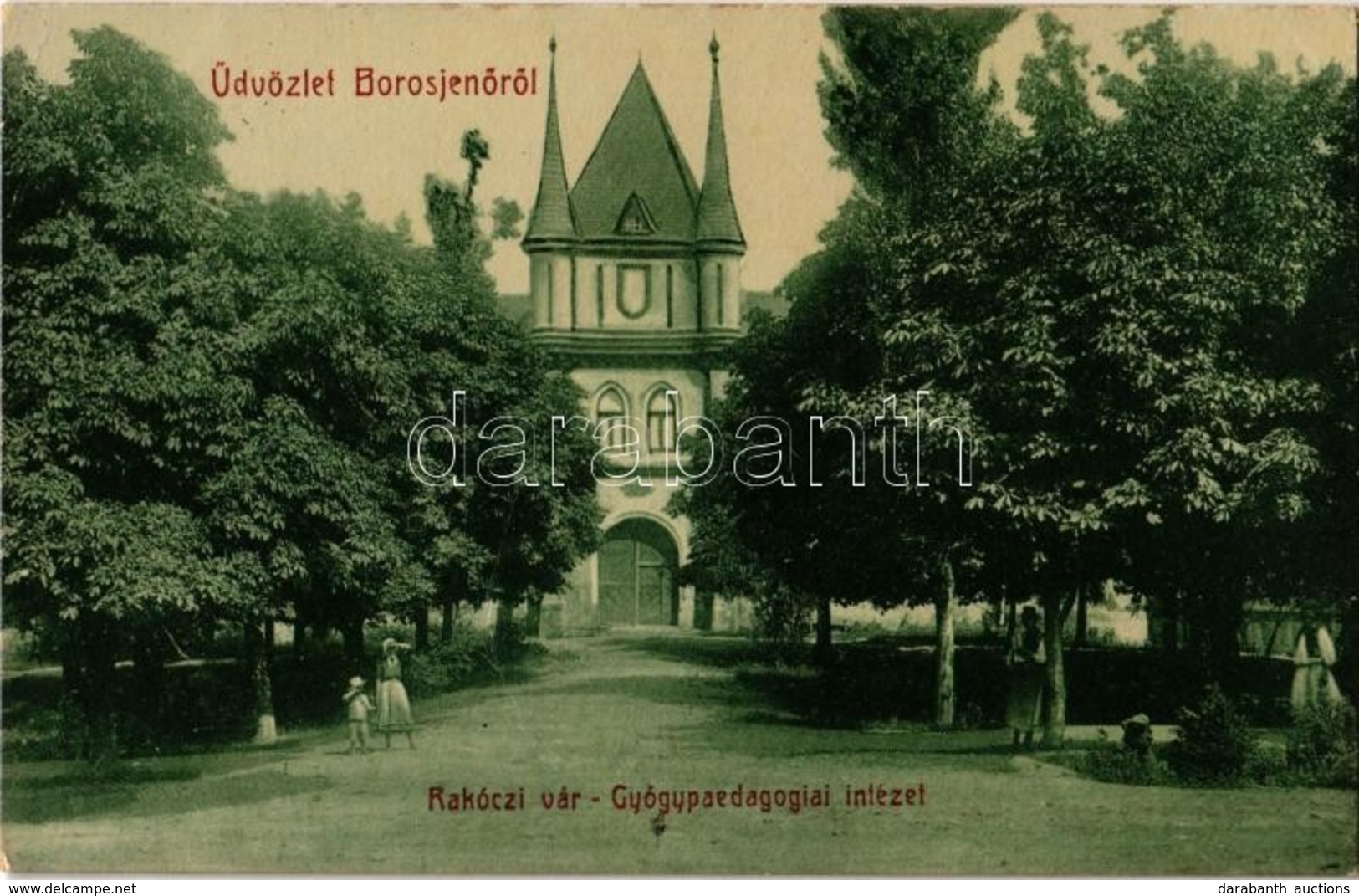 T2/T3 1909 Borosjenő, Ineu; Rákóczi Vár, Gyógypedagógiai Intézet. W. L. Bp. 5412. Kiadja Ungár J. / Castle, Special Educ - Sin Clasificación