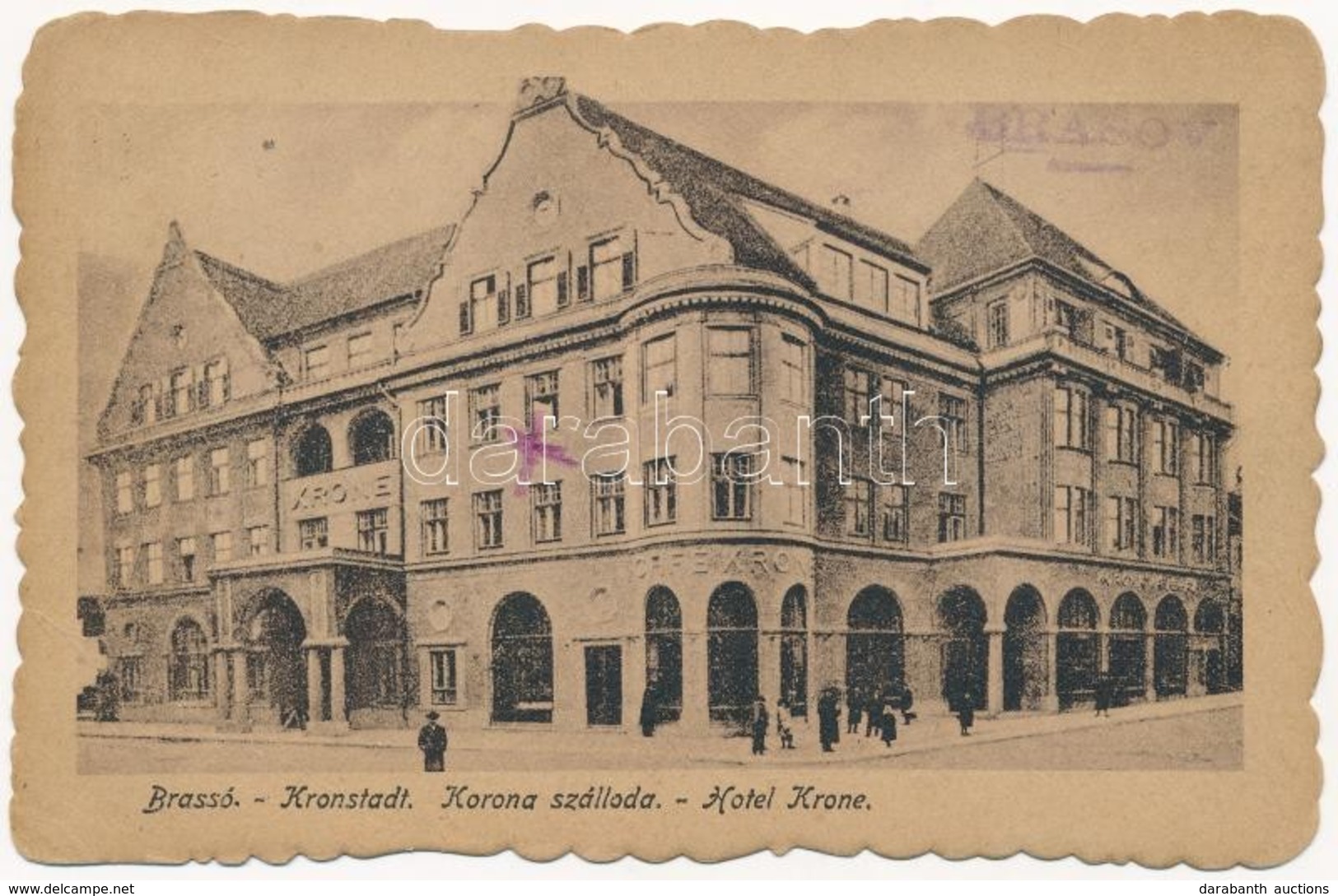 * T2/T3 Brassó, Kronstadt, Brasov; Hotel Krone / Korona Szálloda és Kávéház / Hotel And Café (EK) - Ohne Zuordnung