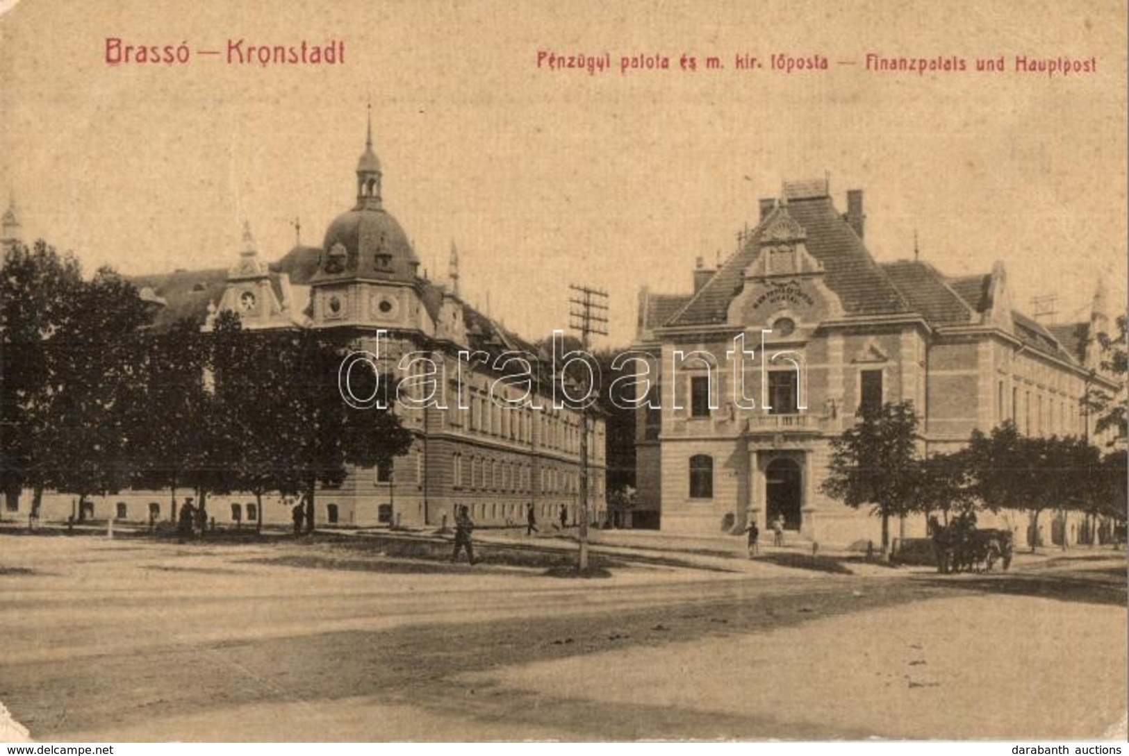 T2/T3 Brassó, Kronstadt, Brasov; Pénzügyi Palota és M. Kir. Posta. No. 105. / Financial Palace And Main Post Office (EK) - Zonder Classificatie