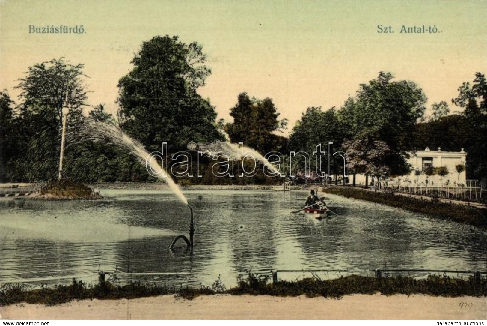 ** T2/T3 Buziás-fürdő, Buzias; Szent Antal Tó, Csónakázók. Francz József Kiadása / Lake With Rowing Boat (EK) - Sin Clasificación