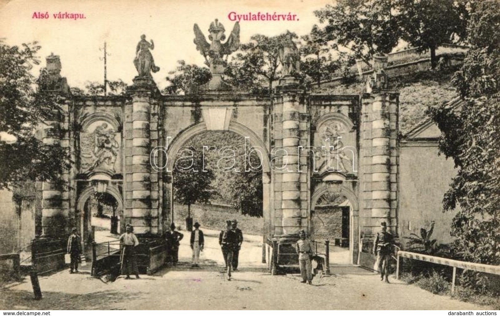 ** T2/T3 Gyulafehérvár, Karlsburg, Alba Iulia; Alsó Várkapu; Weisz Bernát Kiadása / Lower Castle Gates - Ohne Zuordnung