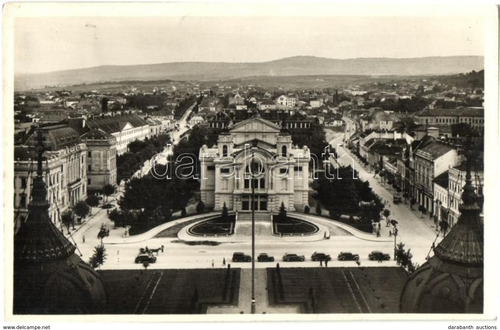 T2 Kolozsvár, Cluj; Hitler Adolf Tér, Nemzeti Színház, Automobilok / Square, National Theater, Automobiles - Sin Clasificación