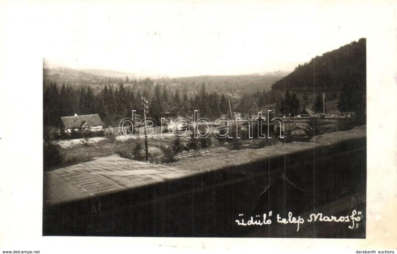 T2 1941 Marosfő, Izvoru Muresului; Üdülőtelep, Vasúti Sínek, Vagon / Summer Resort, Railway Tracks, Wagon. Photo + Portó - Sin Clasificación