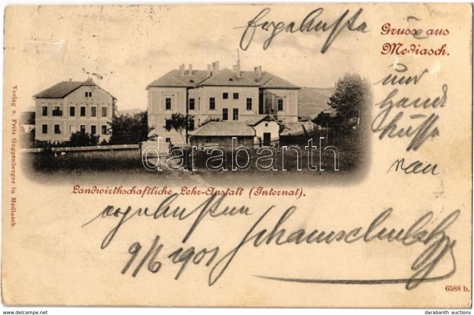 T2/T3 1901 Medgyes, Mediasch, Medias; Landwirtschaftliche Lehr-Anstalt (Internat) / Gazdászati Iskola / Agricultural Sch - Sin Clasificación