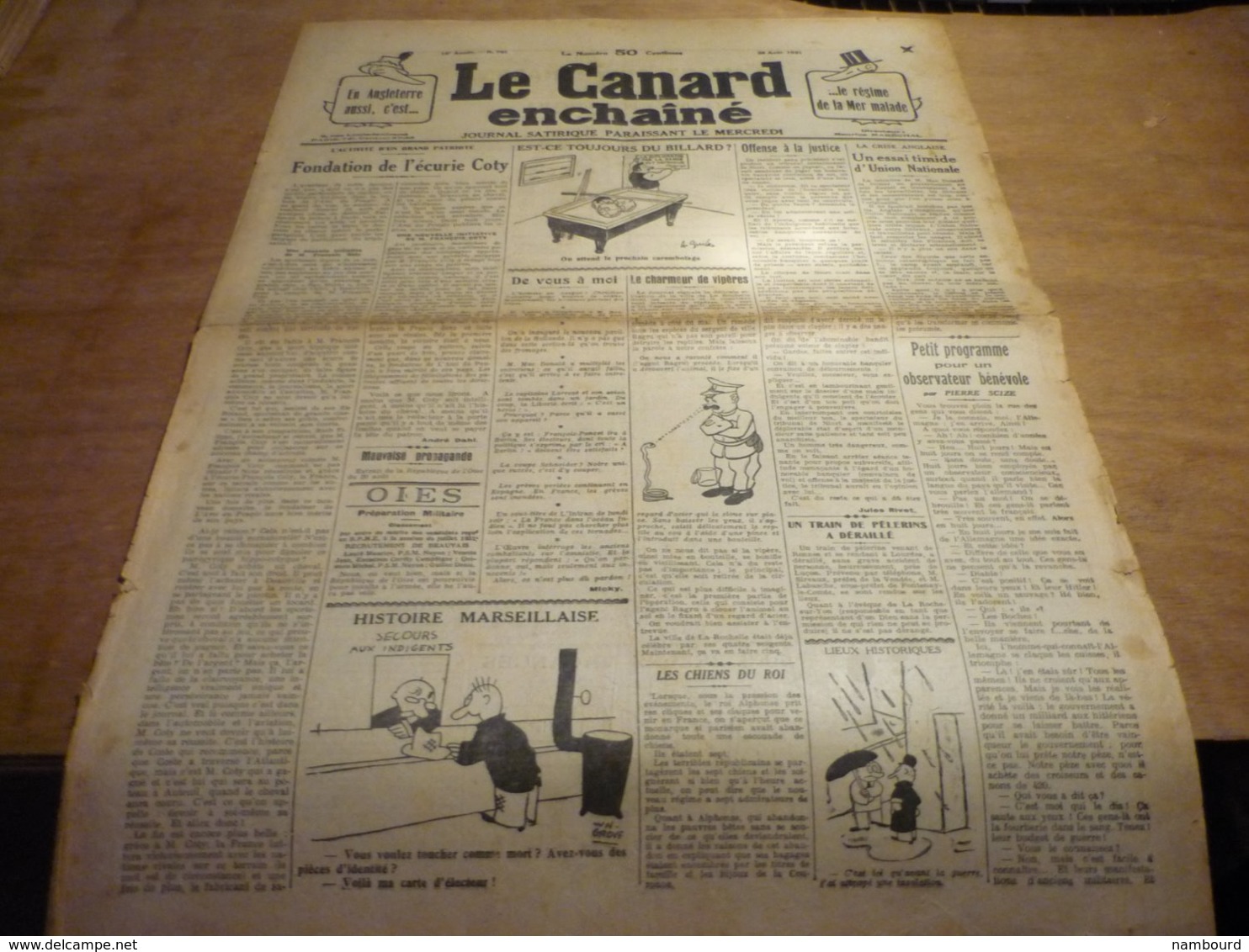 Le Canard Enchainé Lot De 63 Numéros De 1931 à 1933 Du N°791 Au N° 860 Incomplet Manque 7 Numéros - 1900 - 1949