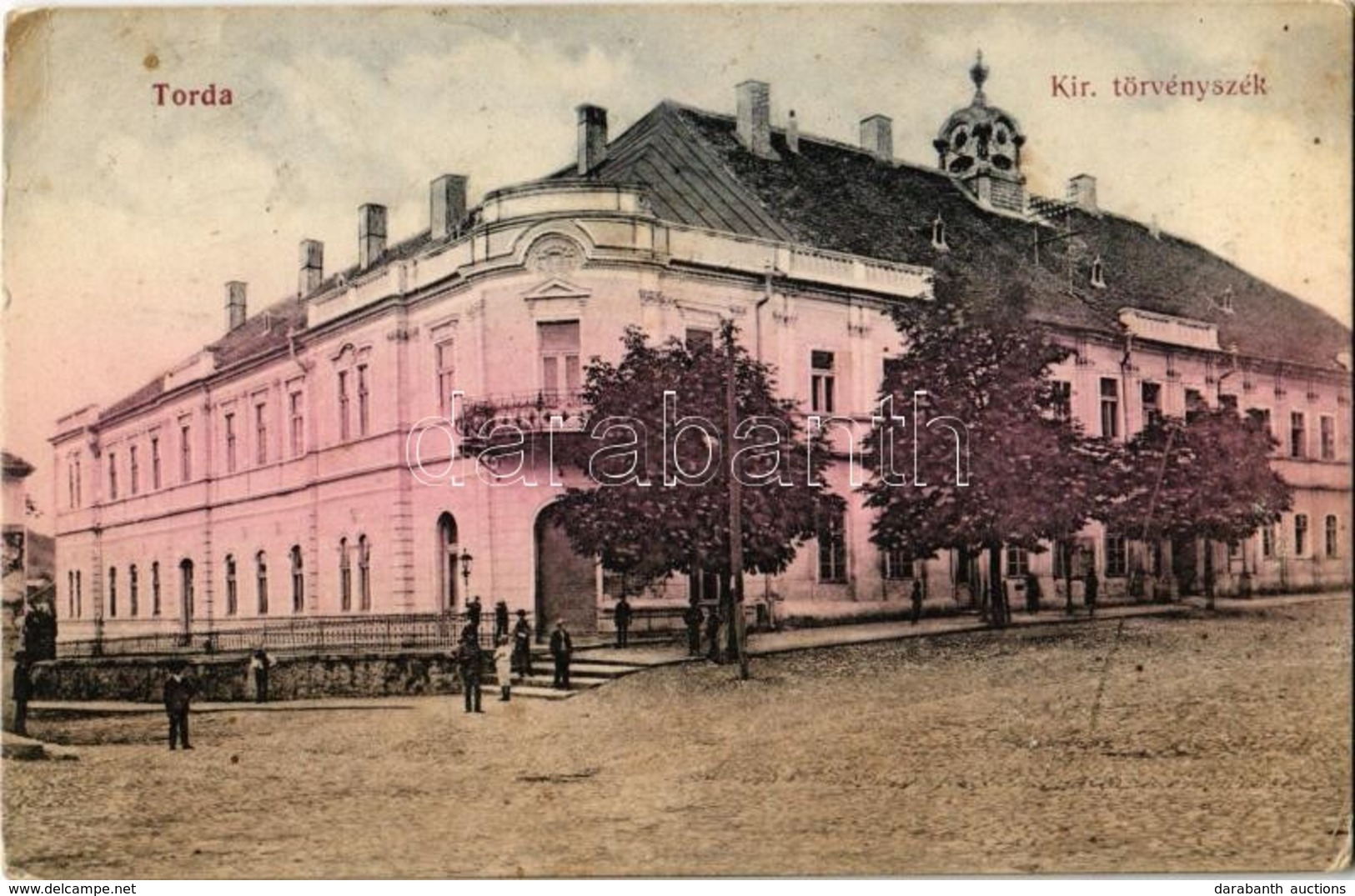 * T2/T3 1914 Torda, Turda; Kir. Törvényszék, Utcakép / Court, Street (EK) - Sin Clasificación