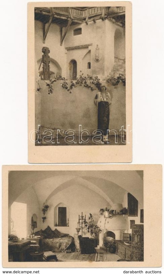 ** Törcsvár, Törzburg, Bran; Vár Belső / Castle Interior - 2 Régi Képeslap / 2 Pre-1945 Postcards - Sin Clasificación