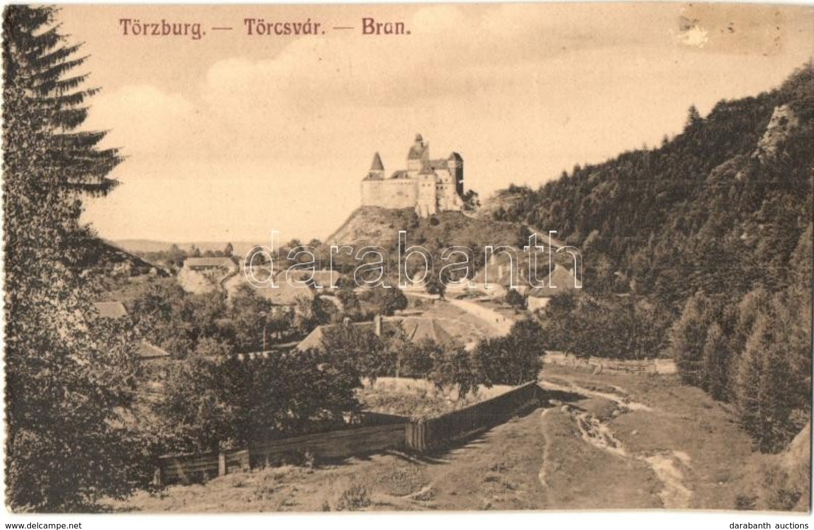 * T2/T3 Törcsvár, Törzburg, Bran; Drakula Kastély, Vár. Fr. Bröhm Felvétele / Castle - Képeslapfüzetből / From Postcard  - Zonder Classificatie