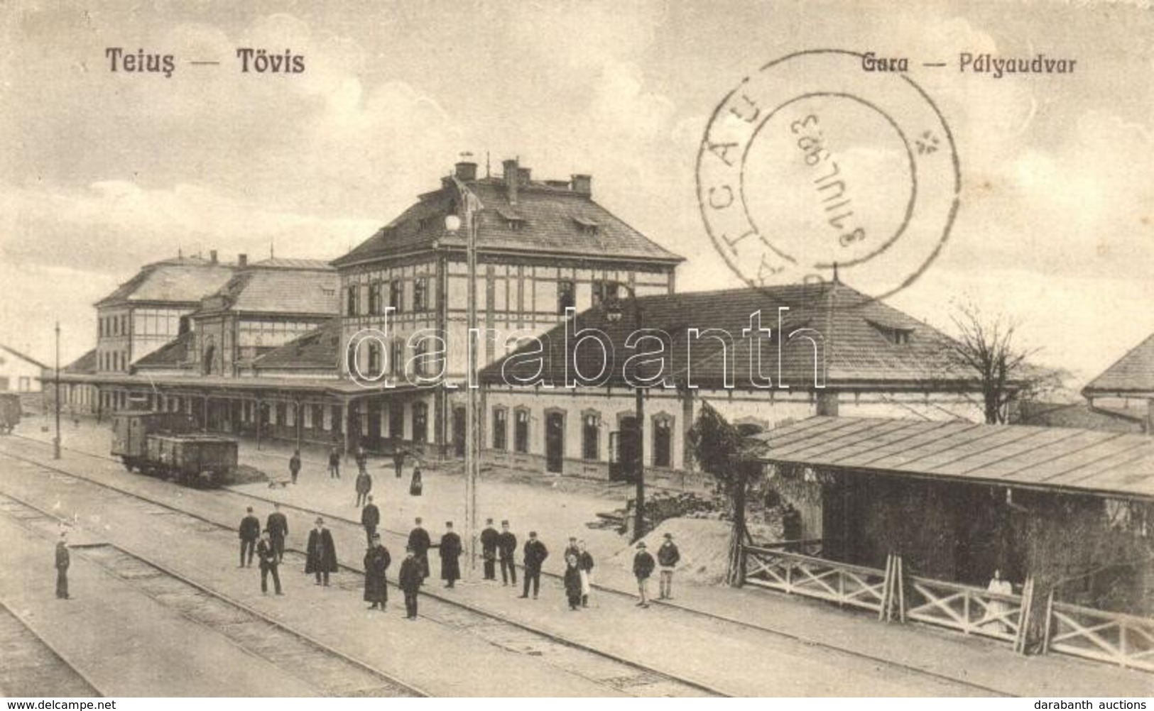 T2 Tövis, Teius; Vasútállomás, Vagon / Bahnhof / Gara / Railway Station - Sin Clasificación
