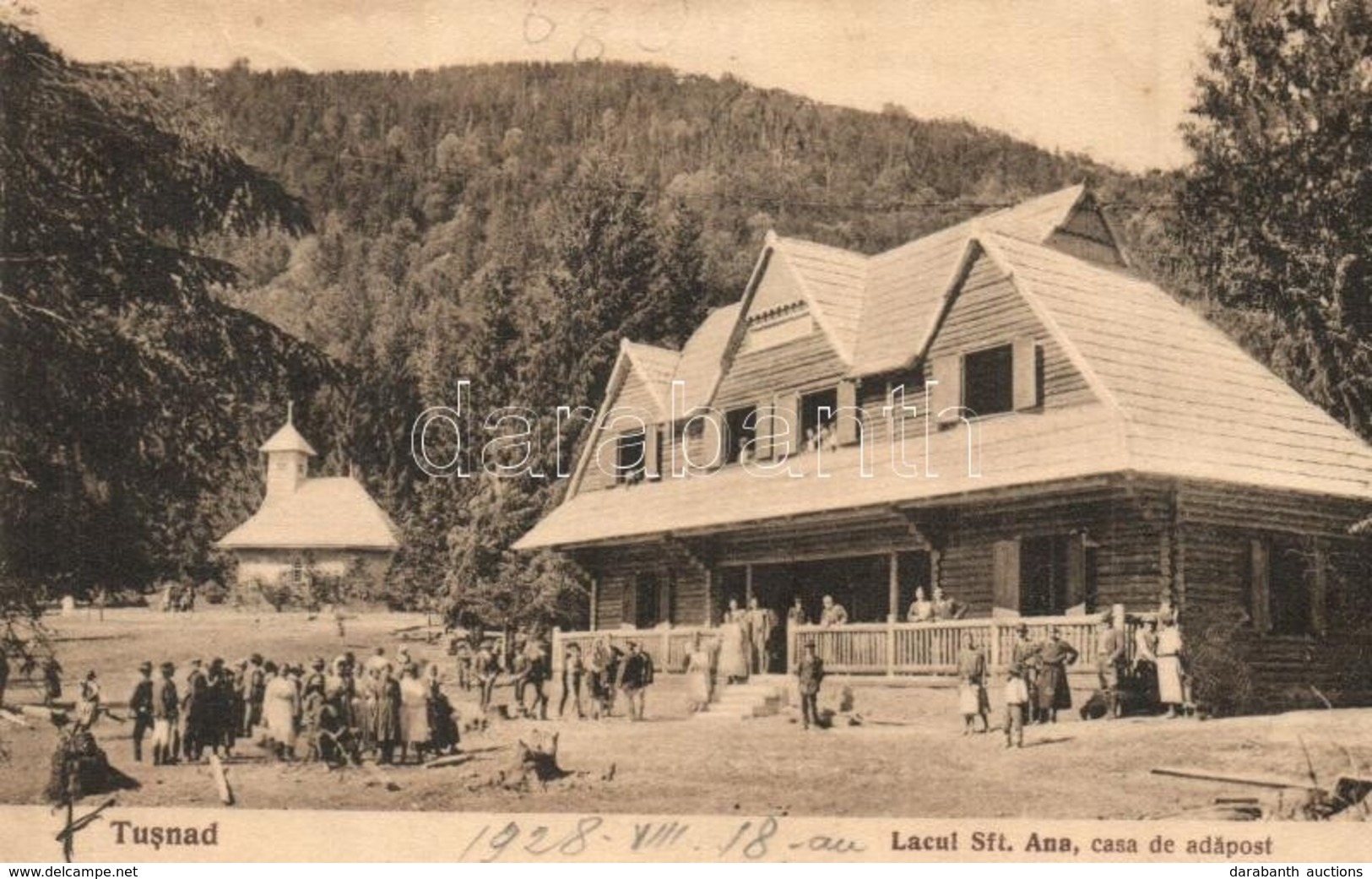 * T2/T3 Tusnádfürdő, Baile Tusnad; Lacul Sft. Ana, Casa De Adapost. Fotograf Oscar Adler Nr. 87. / Menház A Szent Anna T - Sin Clasificación