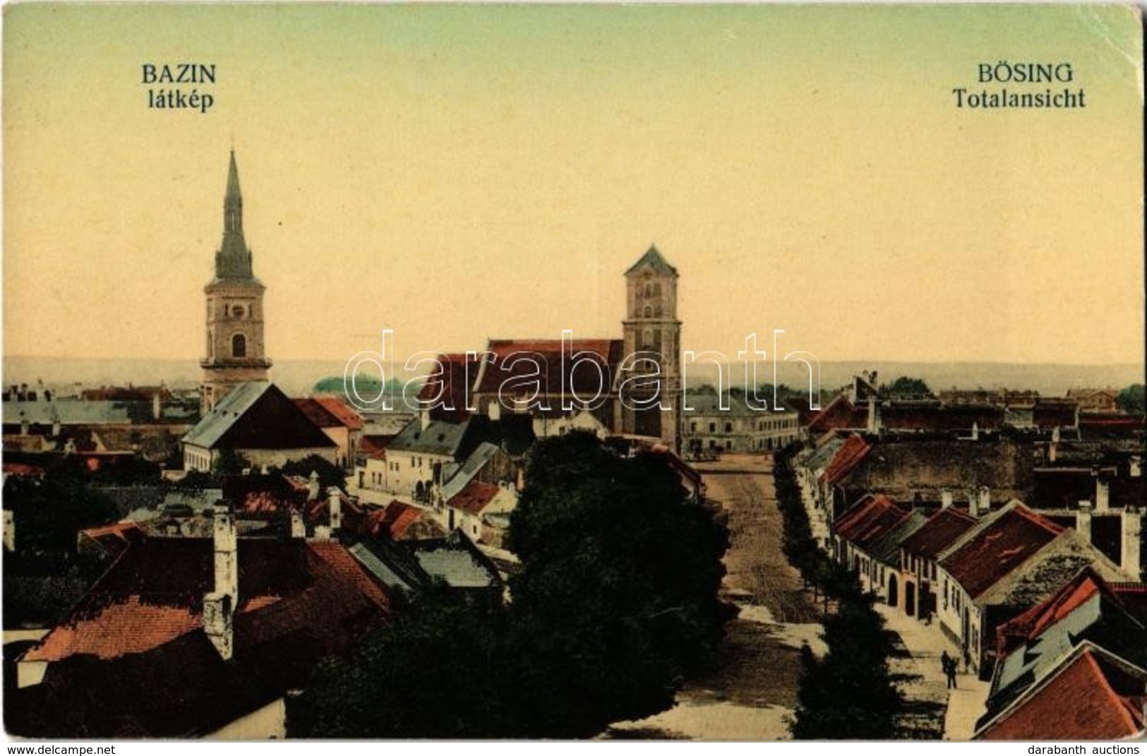 ** T2/T3 Bazin, Bösing, Bözing, Pezinok; Látkép A Templomokkal / General View With Churches (Rb) - Ohne Zuordnung