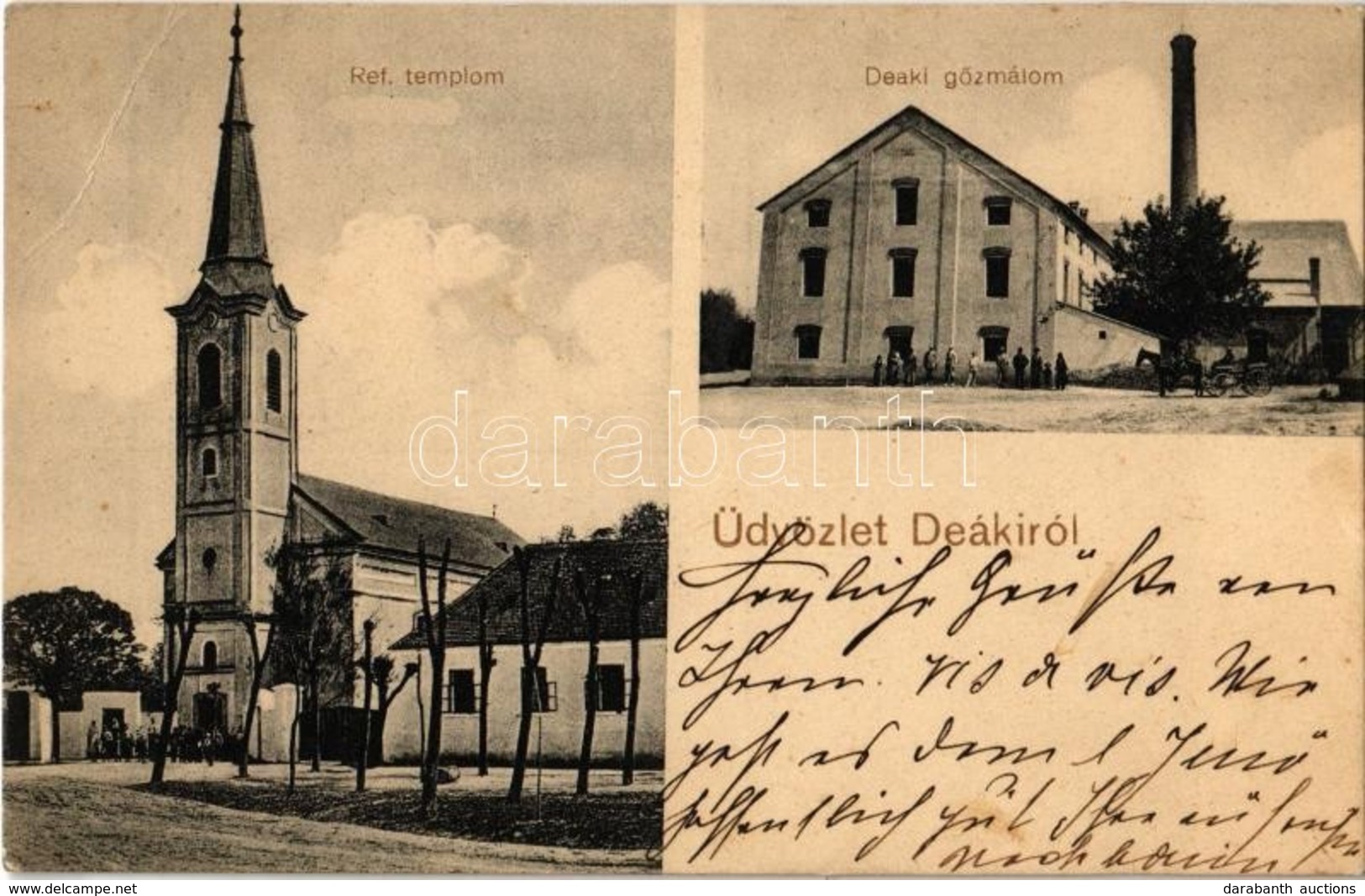 T2 1914 Deáki, Diakovce; Református Templom, Gőzmalom / Calvinist Church, Steam Mill - Unclassified