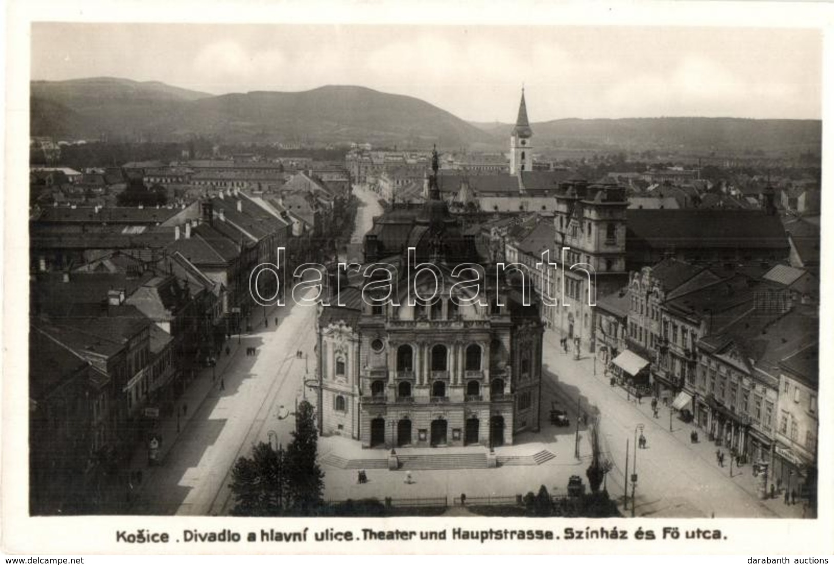 ** T1 Kassa, Kosice; Színház, Fő Utca / Main Street With Theatre - Unclassified