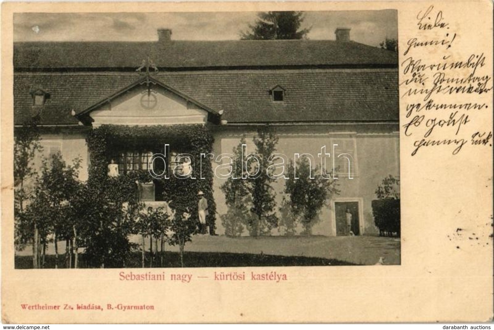 T2/T3 1900 Nagykürtös, Velky Krtís; Sebastiani Vilmos Kastélya. Kiadja Wertheimer Zs. / Castle (EK) - Sin Clasificación