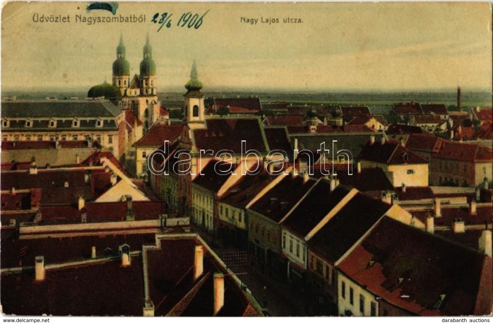 T2/T3 1906 Nagyszombat, Tyrnau, Trnava;  Nagy Lajos Utca, Zsinagóga / Street, Synagogue (EK) - Sin Clasificación