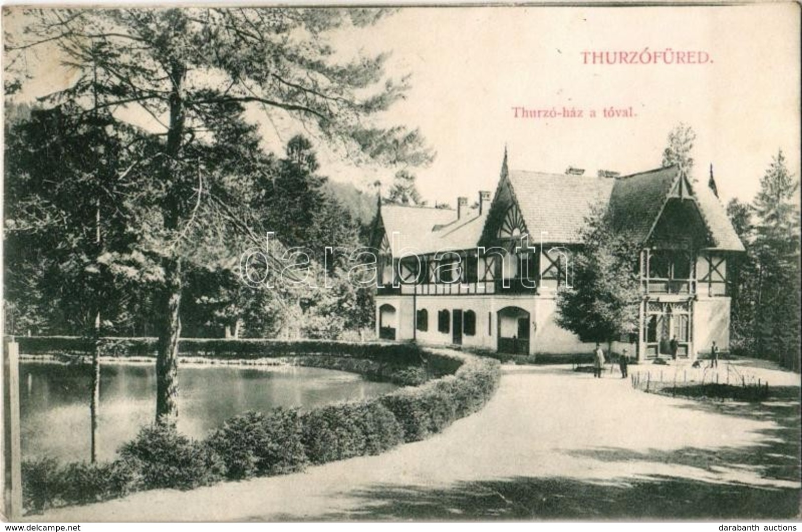 T2/T3 1907 Thurzófüred, Kúpele Turzov (Gölnicbánya, Gelnica); Thurzó Ház A Tóval / Villa With Lake (r) - Sin Clasificación