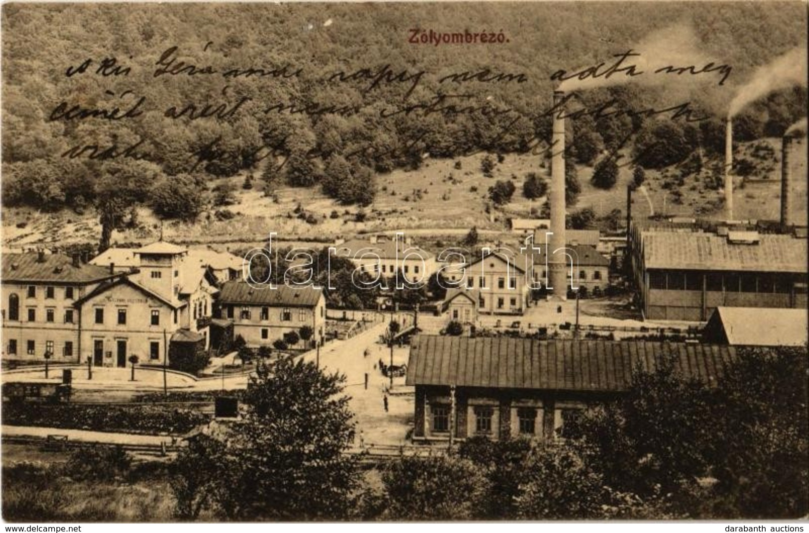 T2 1915 Zólyombrézó, Podbrezová; Vasgyári Vendéglő és Szálloda, Tiszti Lakok, Iparvasút, Vasútállomás / Iron Works, Offi - Unclassified