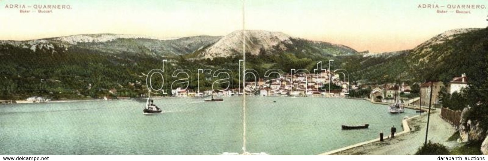T2 1908 Bakar, Bukar, Buccari; Adria-Quarnero. Panoramacard. Ed. Feitzinger's Kunstverlag Nr. 69. II.b. - Sin Clasificación