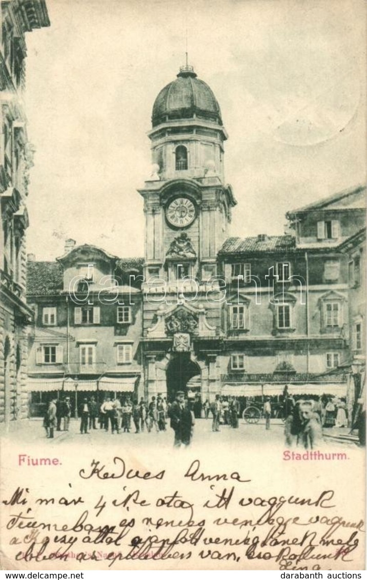 T2/T3 Fiume, Stadtthurm, Farmacia / óratorony, Gyógyszertár / Clock Tower, Pharmacy (EK) - Non Classés