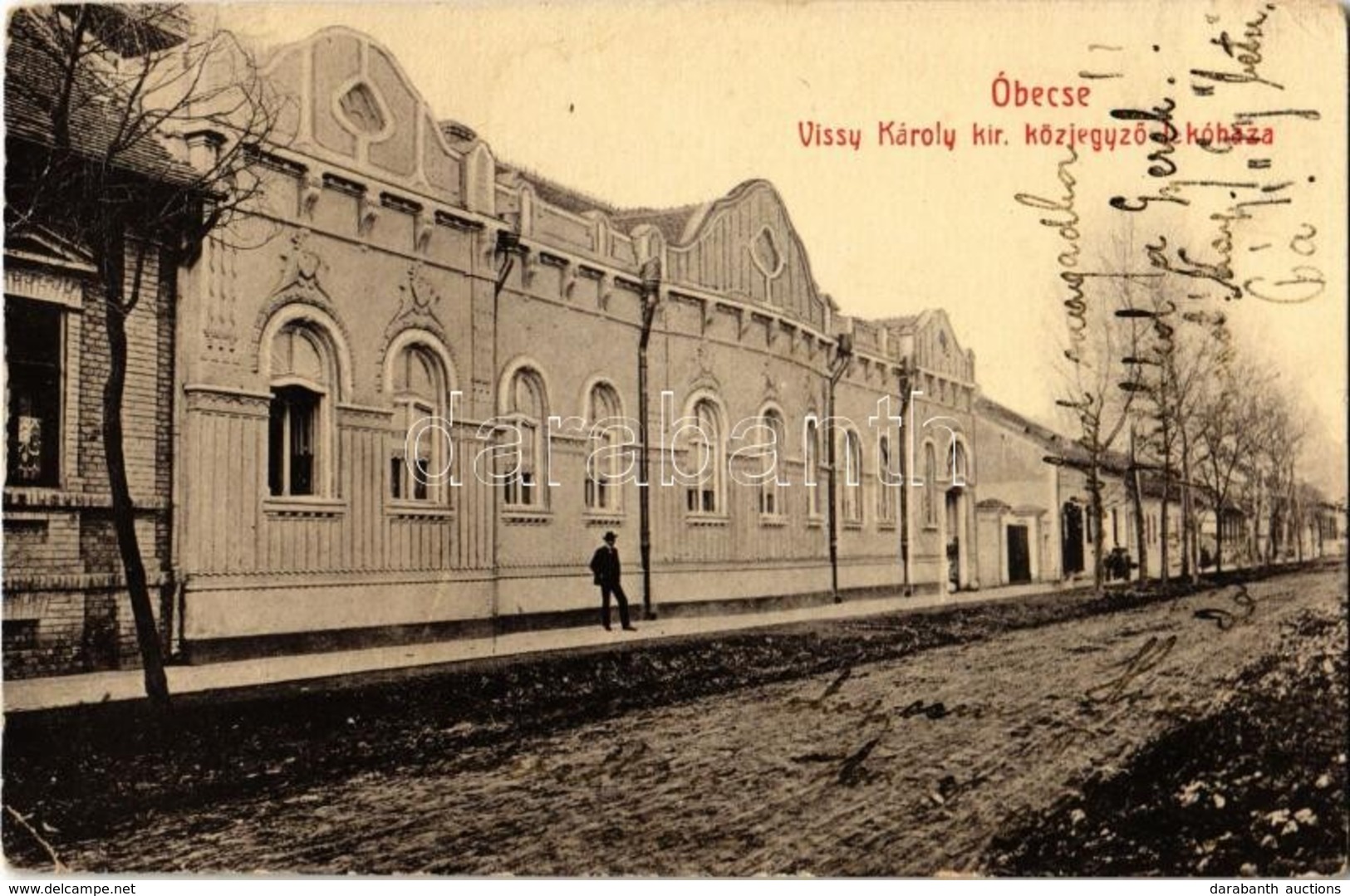 * T2/T3 1909 Óbecse, Stari Becej; Vissy Károly Kir. Közjegyző Lakóháza. W. L. Bp. Kiadja Lévai Lajos / Notary's House (E - Ohne Zuordnung