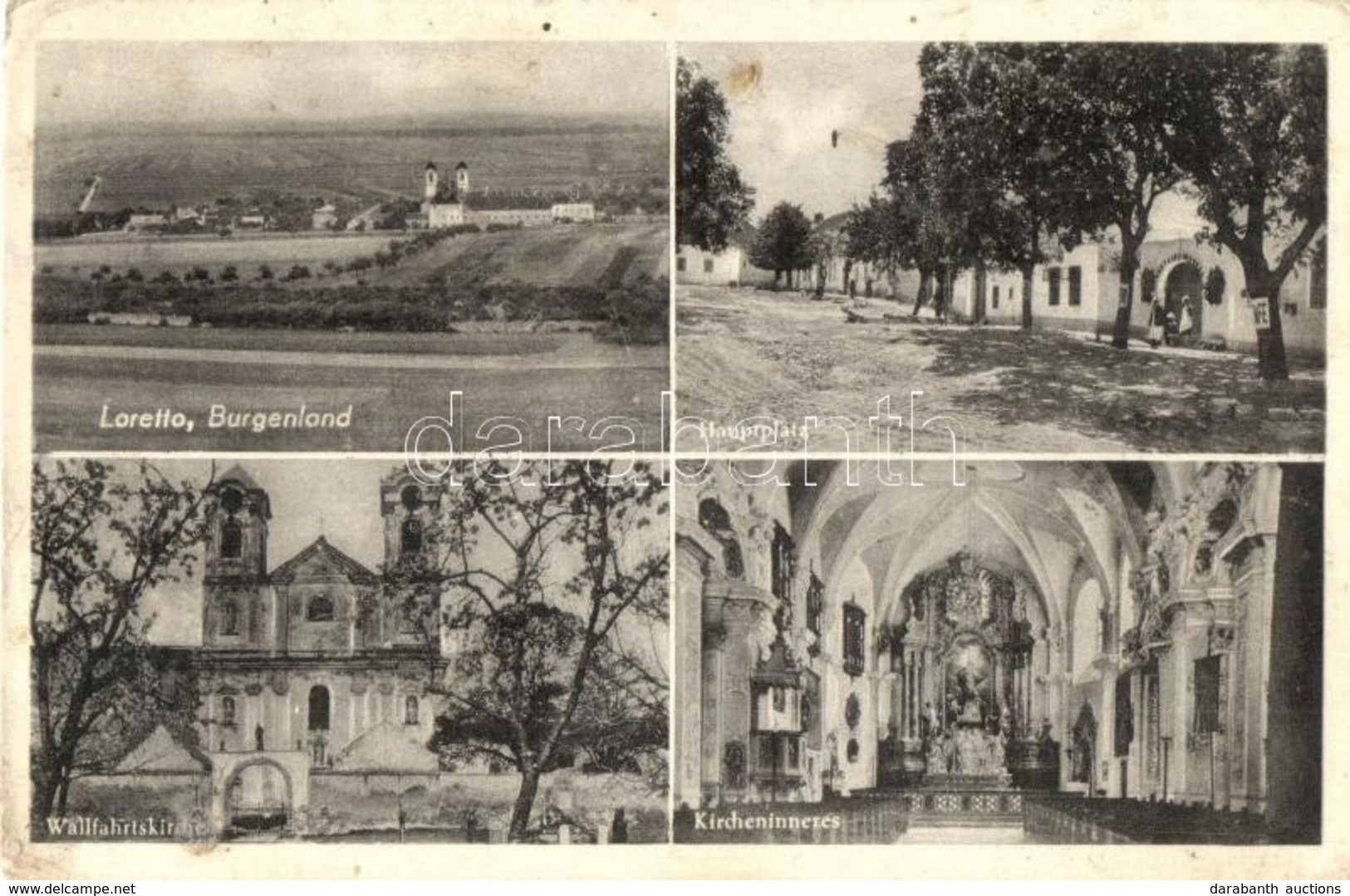 * T3 Lorettom, Loretto; Hauptplatz, Wallfahrtskirche, Kircheninneres / Látkép, Fő Tér, üzlet, Utcakép, Kegytemplom, Temp - Unclassified