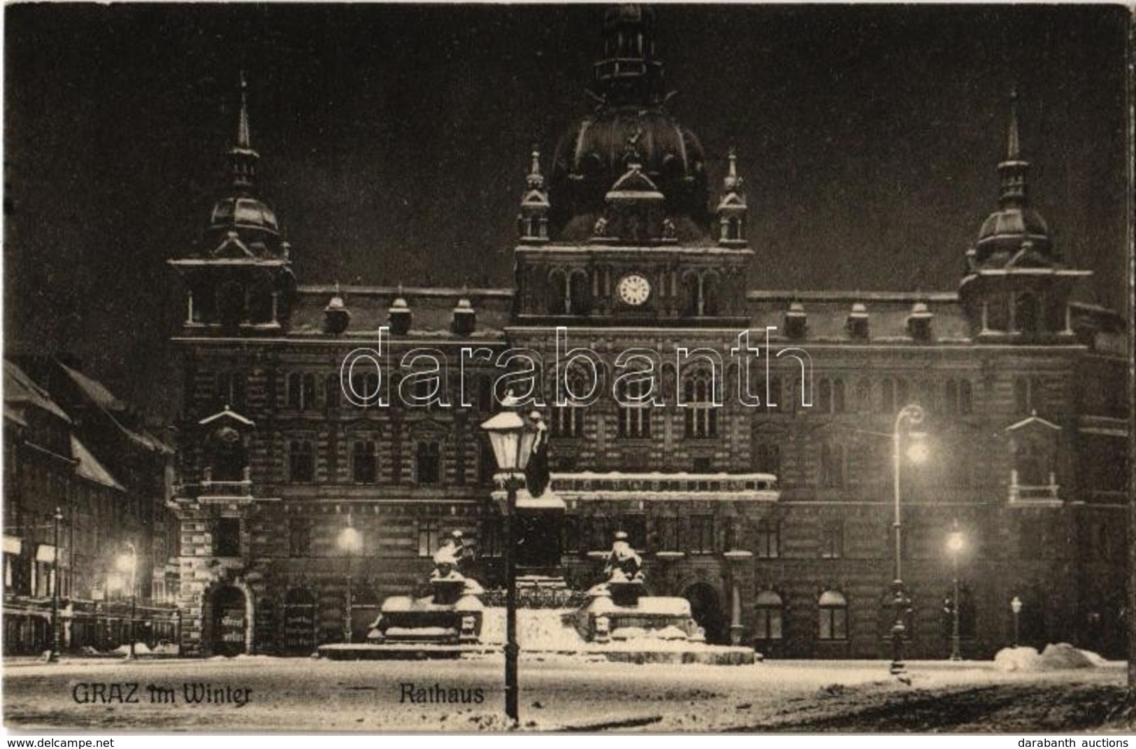 T2 1911 Graz Im Winter, Rathaus / Town Hall, Winter - Ohne Zuordnung