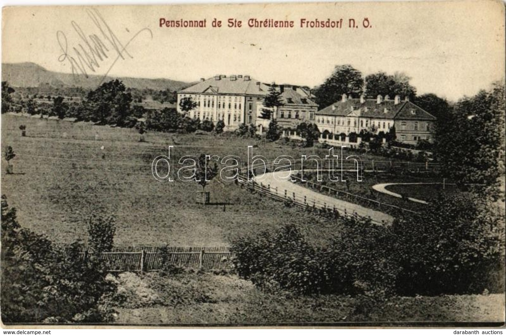 T2/T3 1913 Lanzenkirchen, Pensionnat De Ste Chrétienne, Schloss Frohsdorf / Castle (crease) - Sin Clasificación