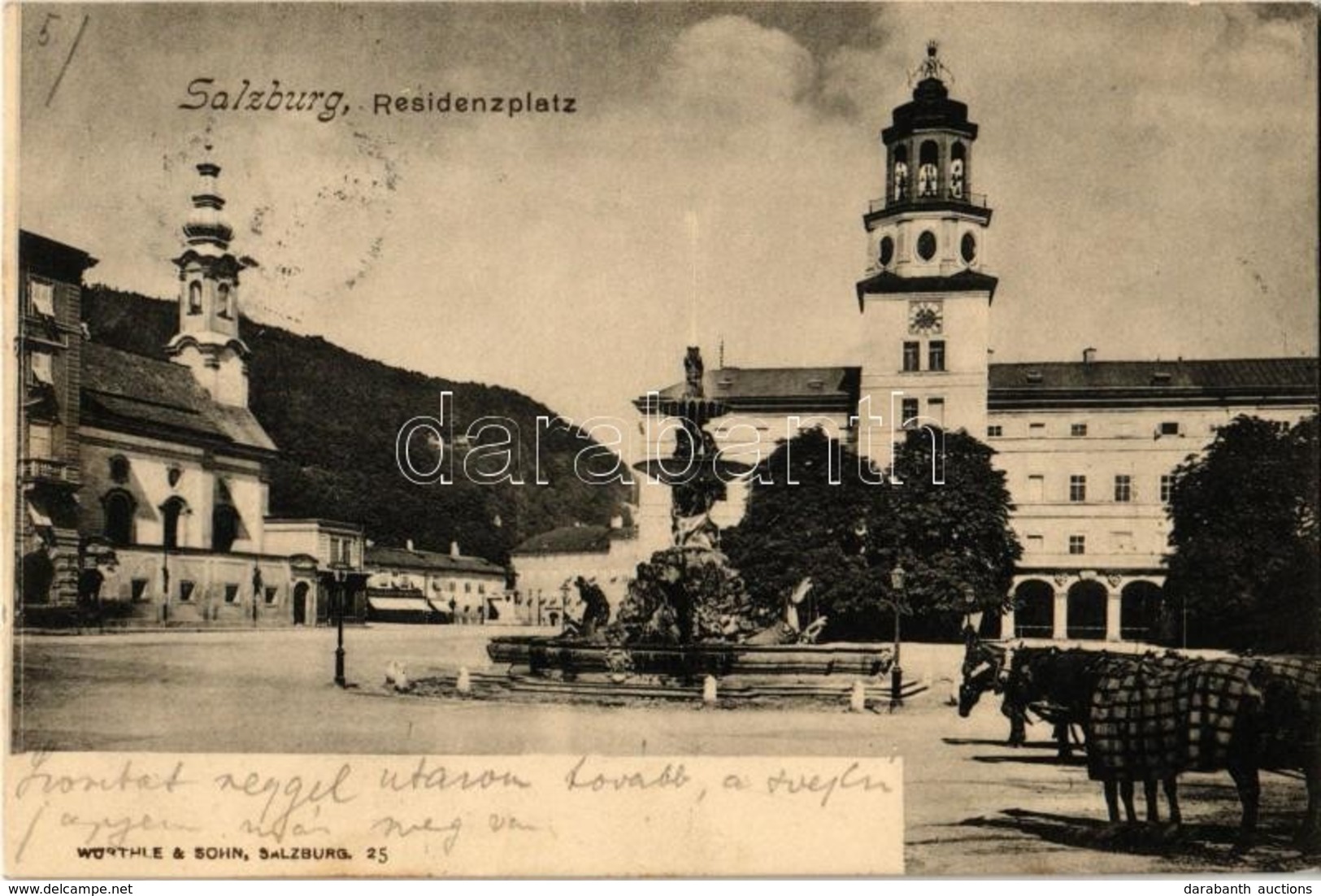 T2 1903 Salzburg, Residenzplatz / Square, Fountain - Unclassified