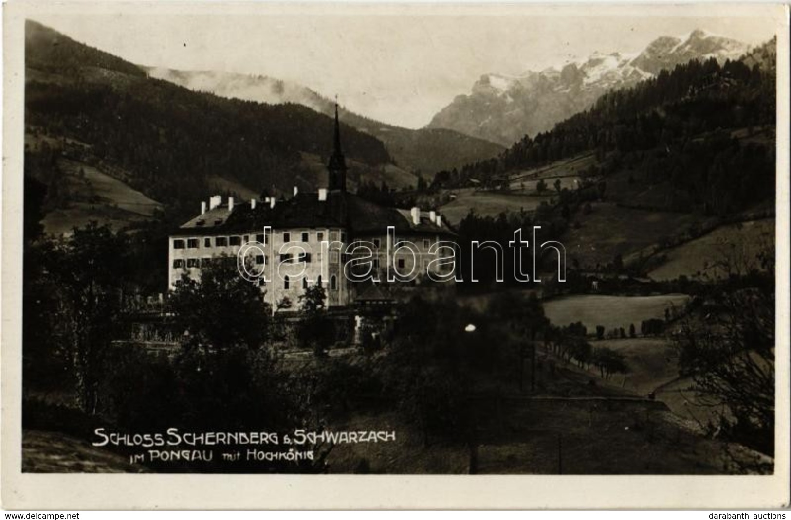 ** T1/T2 Schwarzach Im Pongau, Schloss Schernberg Mit Hochkönig / Castle, Mountain - Zonder Classificatie