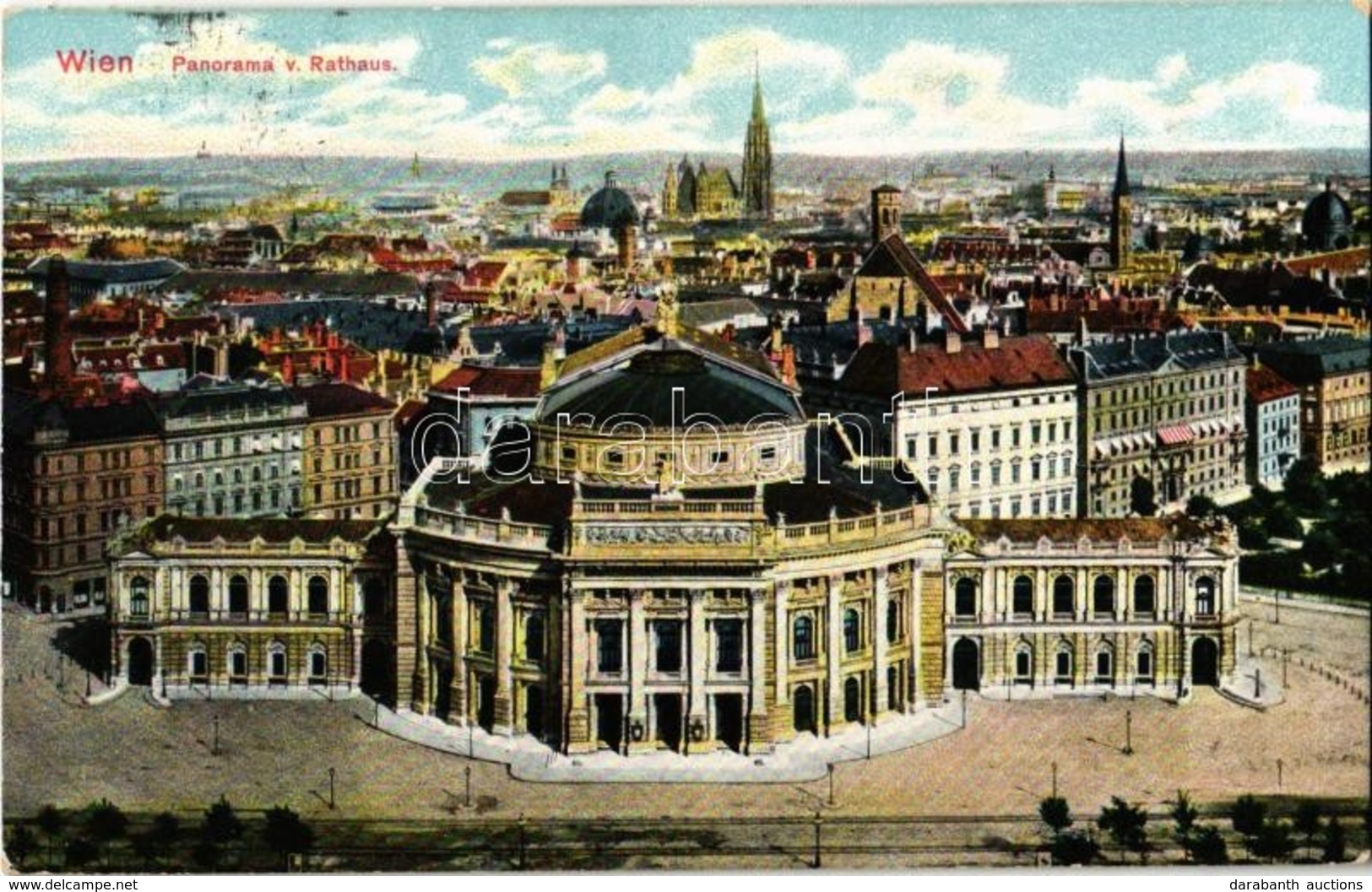T2 1911 Vienna, Wien, Bécs; Panorama V. Rathaus / General View - Zonder Classificatie