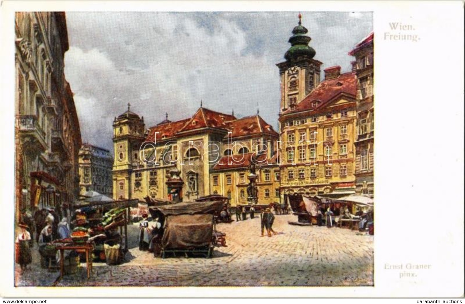 ** T1/T2 Vienna, Wien, Bécs I. Freiung / Square, Market, Church, Monastery, B.K.W.I. Serie 208/4 S: Ernst Graner - Zonder Classificatie