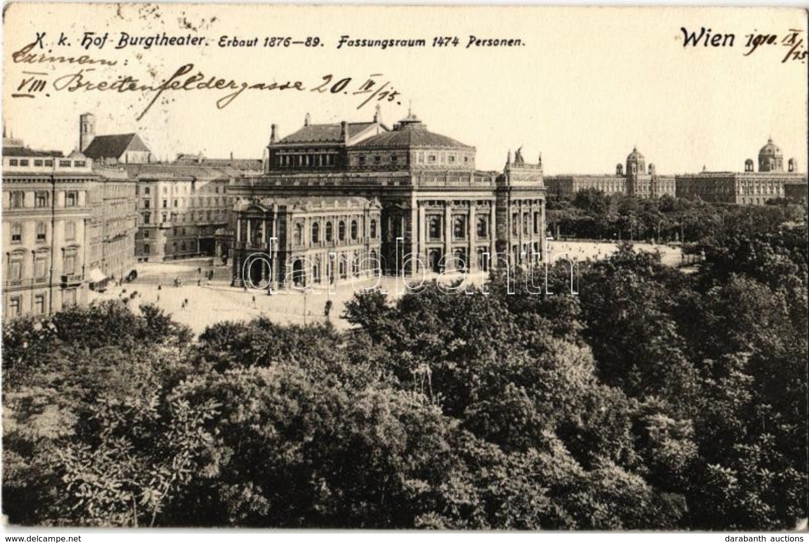 T2 1910 Vienna, Wien, Bécs I. K. K. Hof-Burgtheater / Theatre - Zonder Classificatie