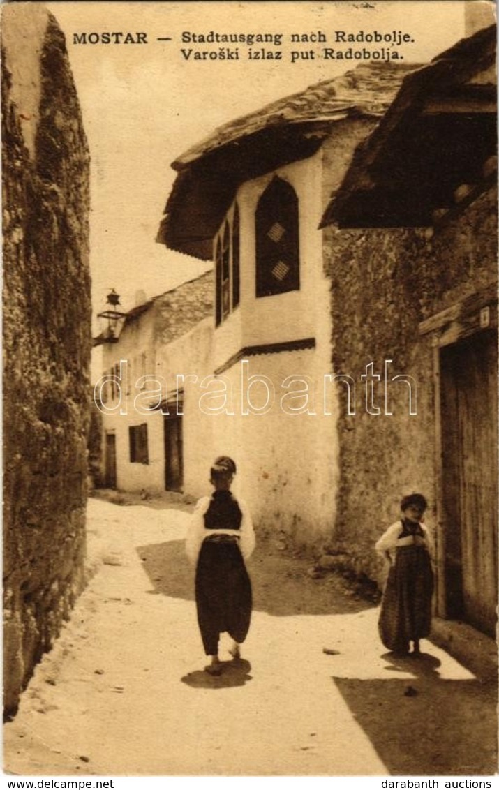 T2/T3 1910 Mostar, Stadtausang Nach Radobolje / Varoski Izlaz Put Radobolja / Street View (EK) - Ohne Zuordnung