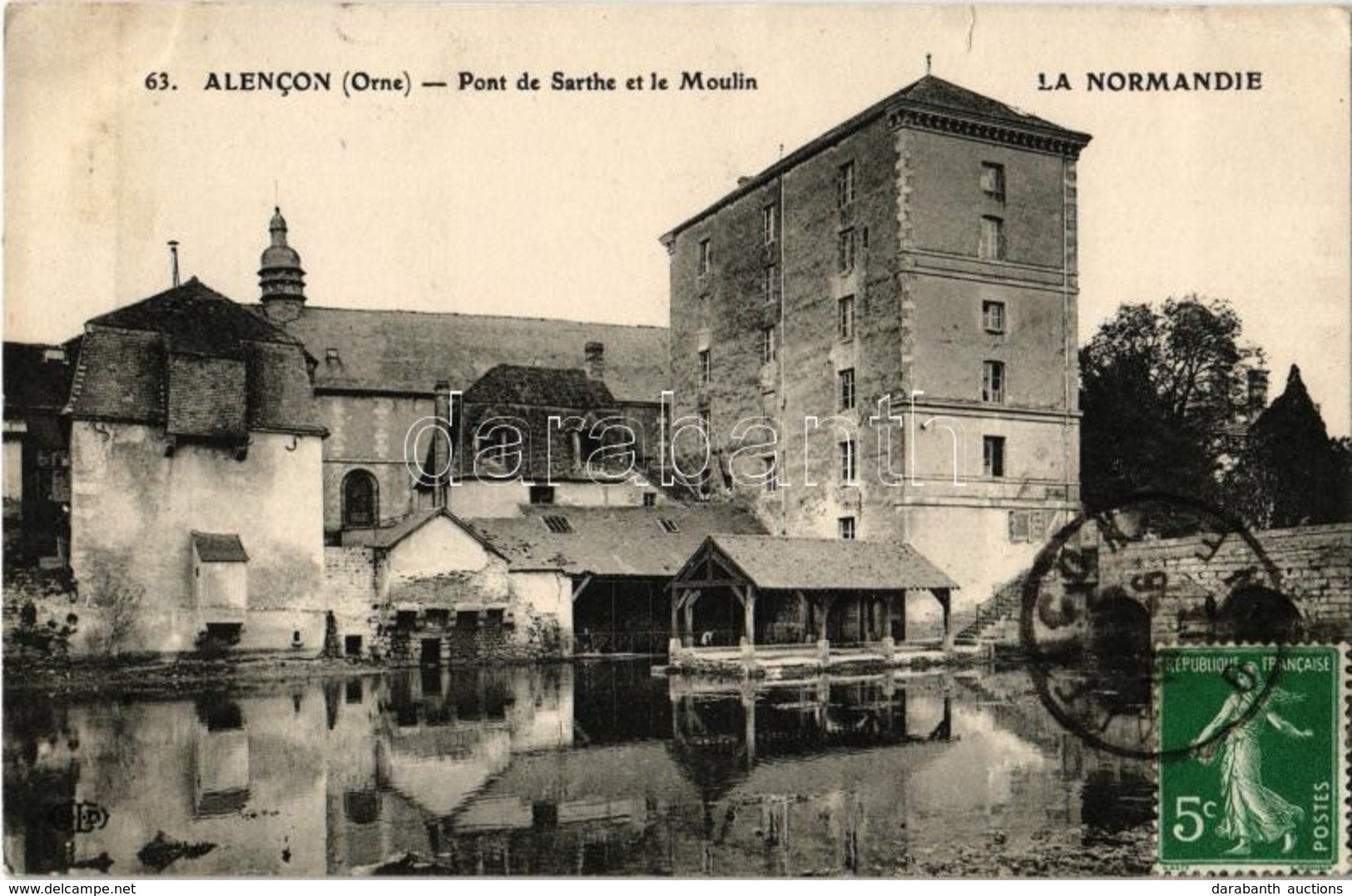 T2 Alencon, Normandie, Pont De Sarthe Et Le Moulin / Bridge, Watermill, River. TCV Card - Ohne Zuordnung