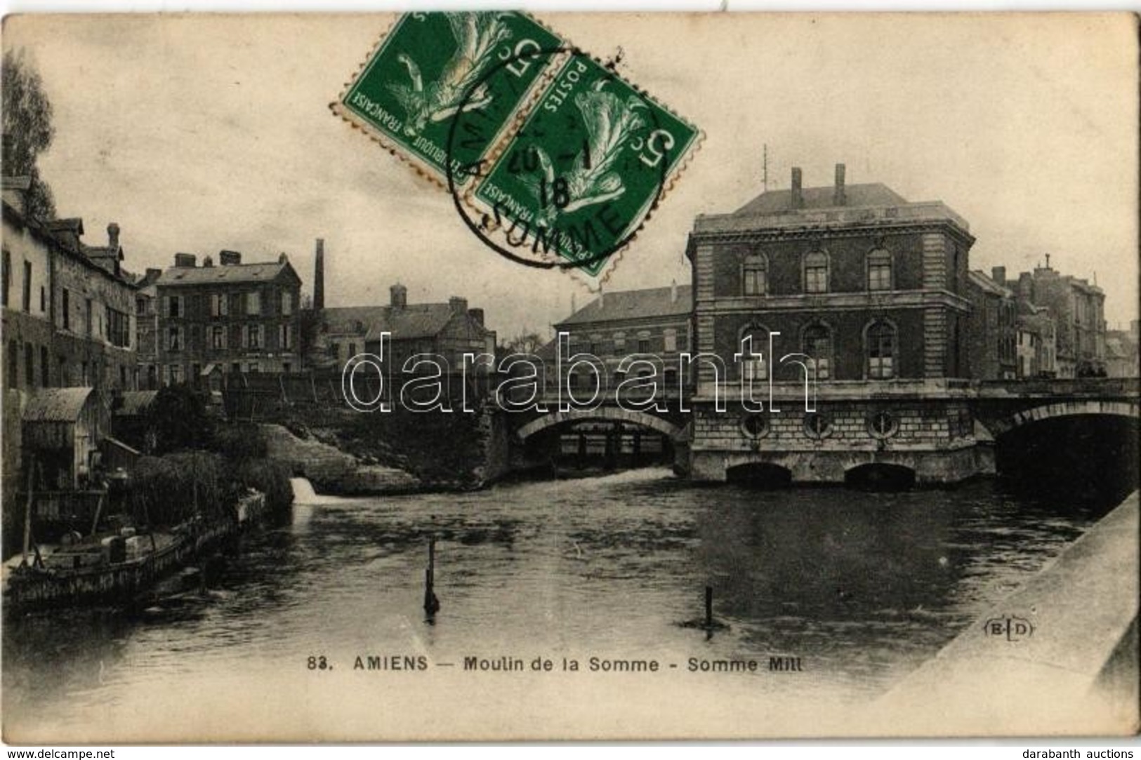 T2 1918 Amiens, Moulin De La Somme / Watermill. TCV Card - Zonder Classificatie