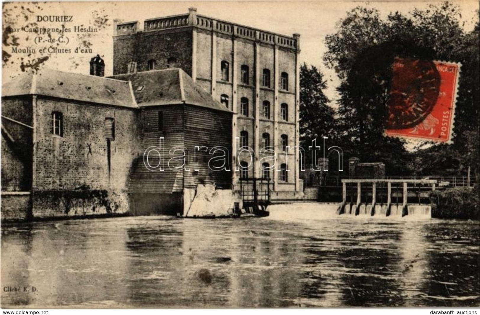 T2/T3 1922 Douriez, Moulin Et Chutes D'eau / Watermill, Waterfalls. TCV Card (fl) - Non Classés