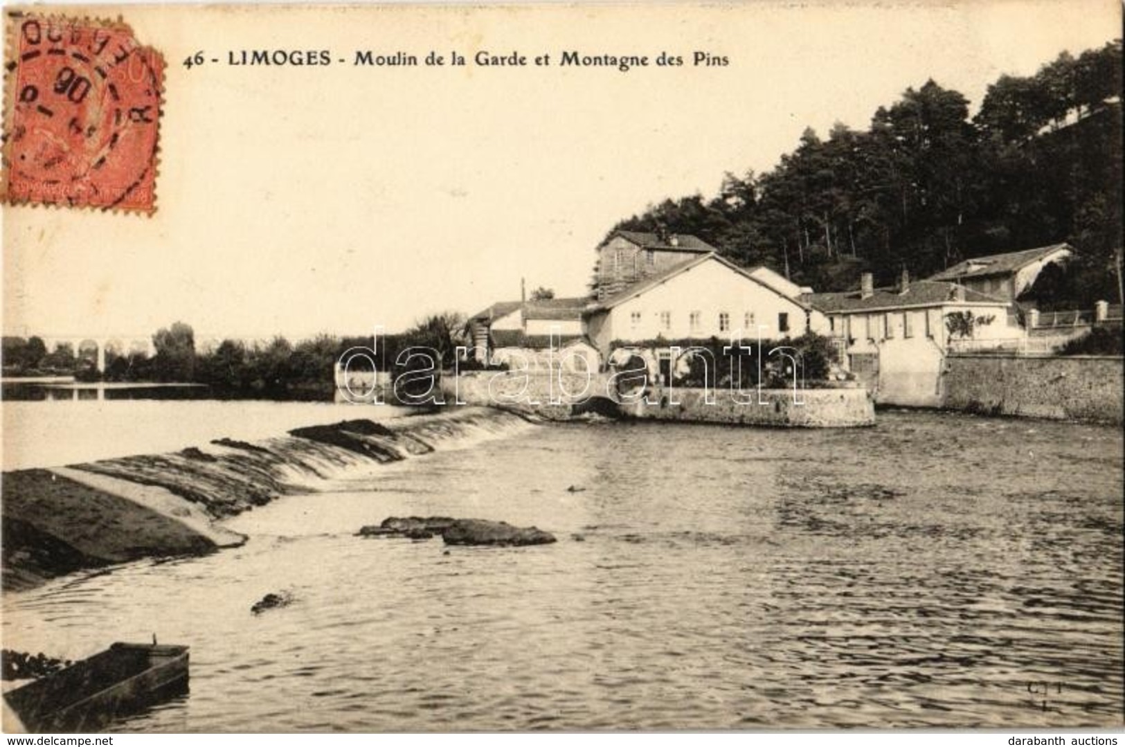 T2 1906 Limoges, Moulin De La Garde Et Montagne De Pins / Watermill, Hill. TCV Card - Ohne Zuordnung