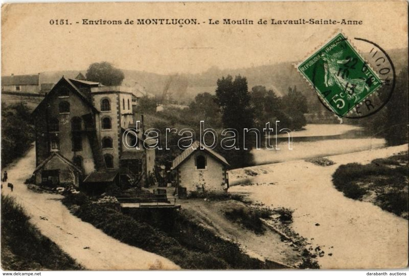 T2 1913 Montlucon, Le Moulin De Lavault-Sainte-Anne / Watermill. TCV Card - Zonder Classificatie
