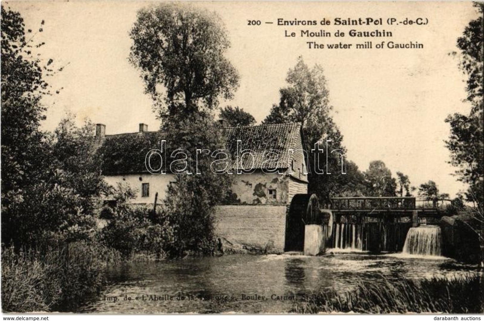 ** T2/T3 Saint-Pol-sur-Ternoise, Le Moulin De Gauchin / The Watermill Of Gauchin (gluemark) - Unclassified