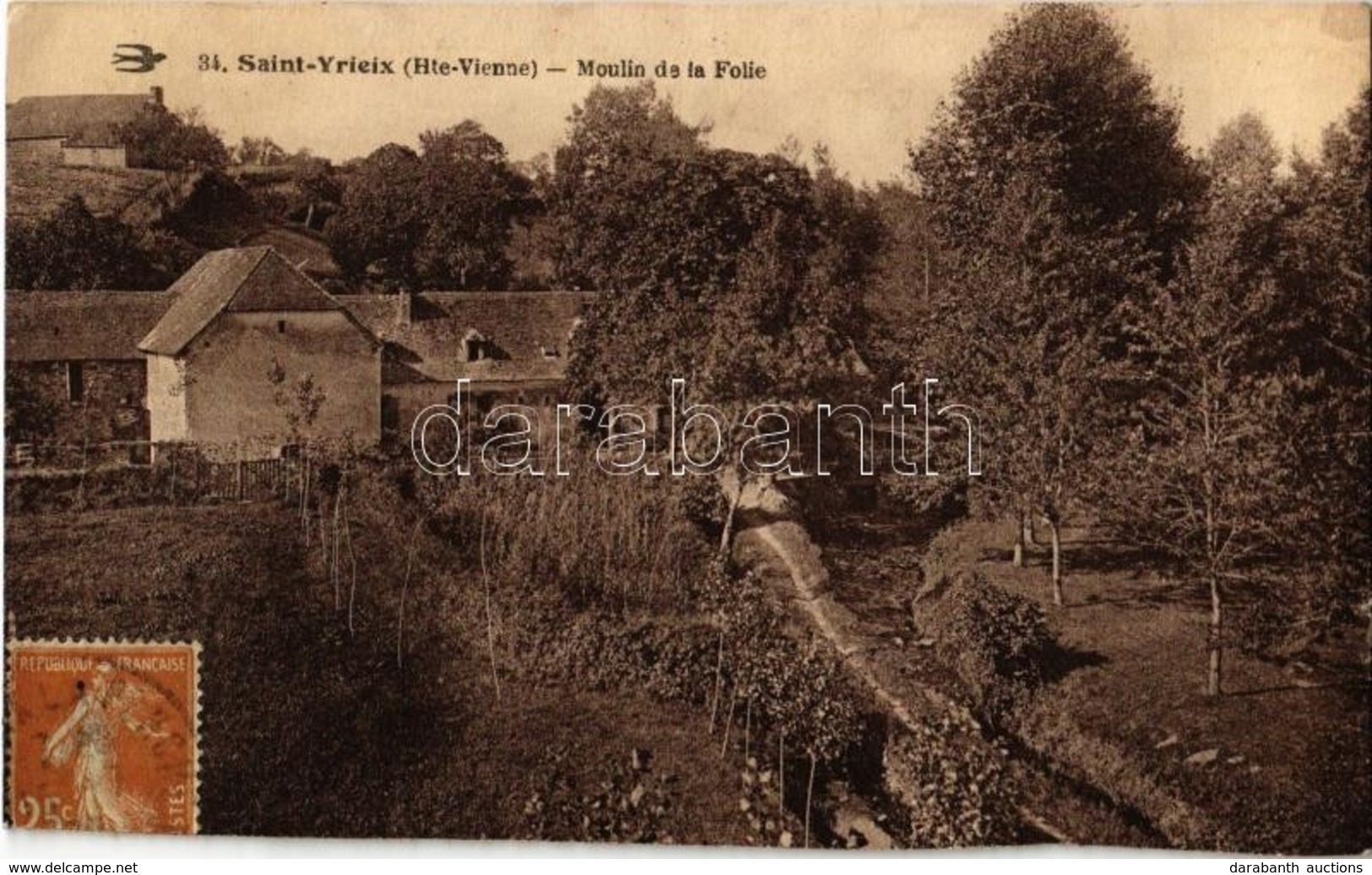 T3/T4 Saint-Yrieix-la-Perche, Moulin De La Folie / Watermill. TCV Card (cut) - Non Classés