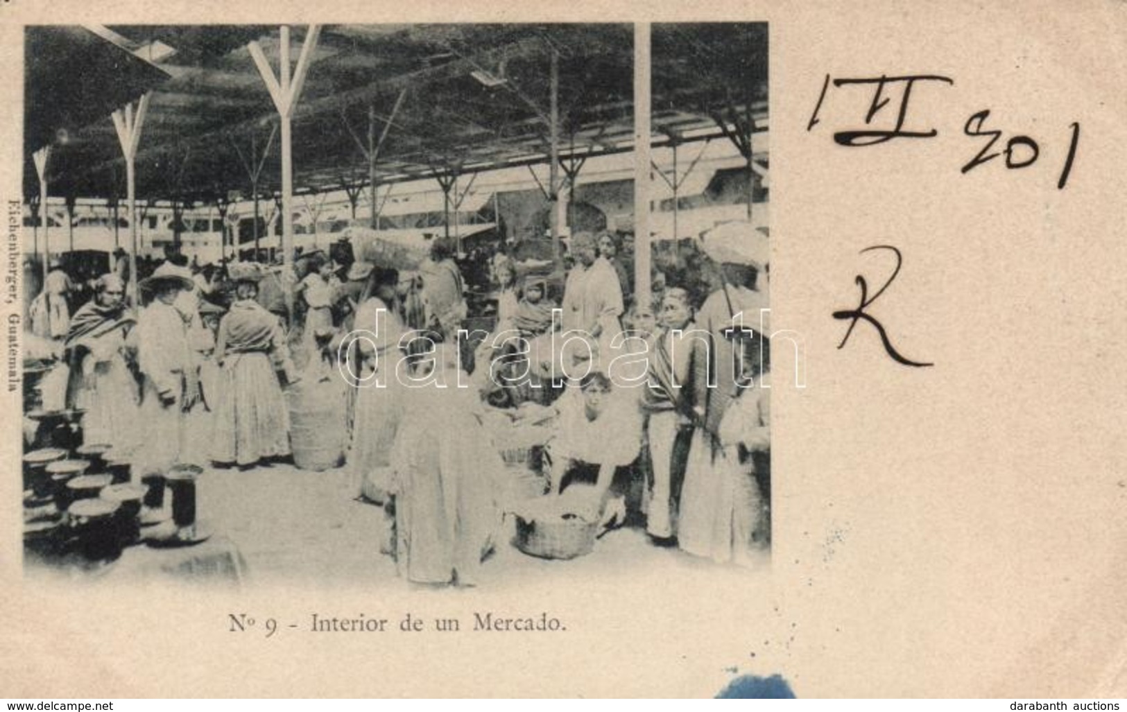 T2/T3 1901 Guatemala, Interior De Un Mercado / Market Hall Interior (EK) - Zonder Classificatie