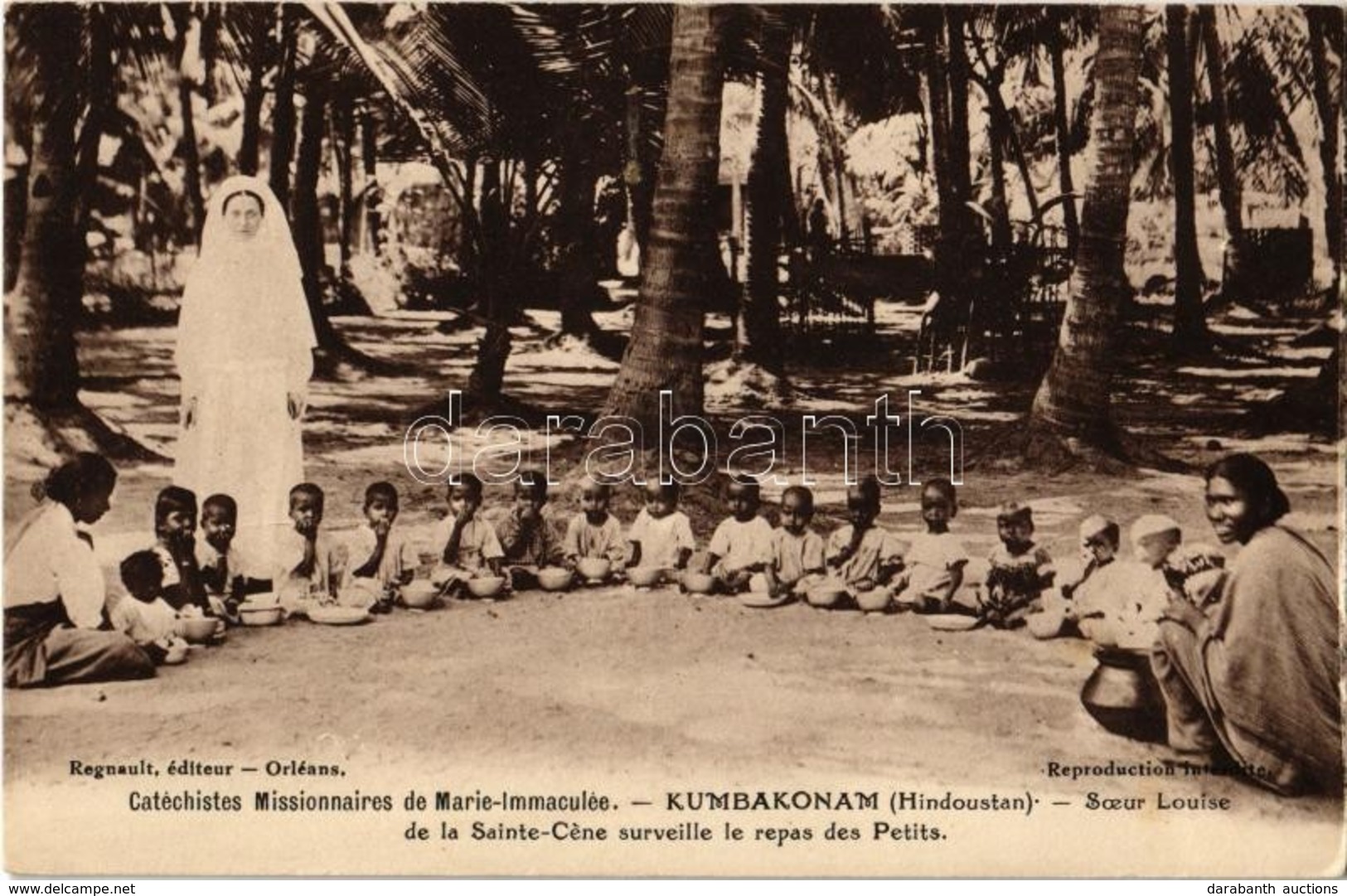 ** T2/T3 Kumbakonam, Catéchistes Missionnaires De Marie-Immaculée, Soeur Louise De La Sainte-Cene Surveille Le Repas Des - Sin Clasificación