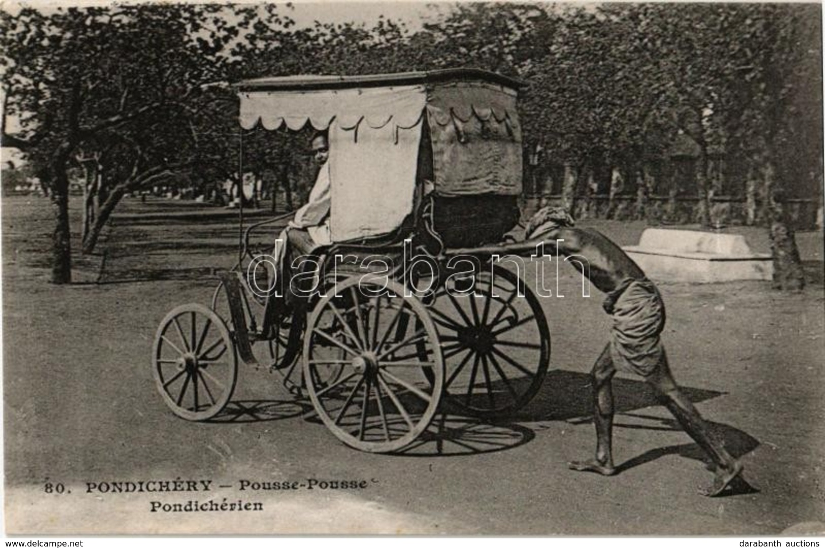 ** T2 Puducherry, Pondichéry; Pousse-Pousse Pondichérien / Rickshaw - Non Classés