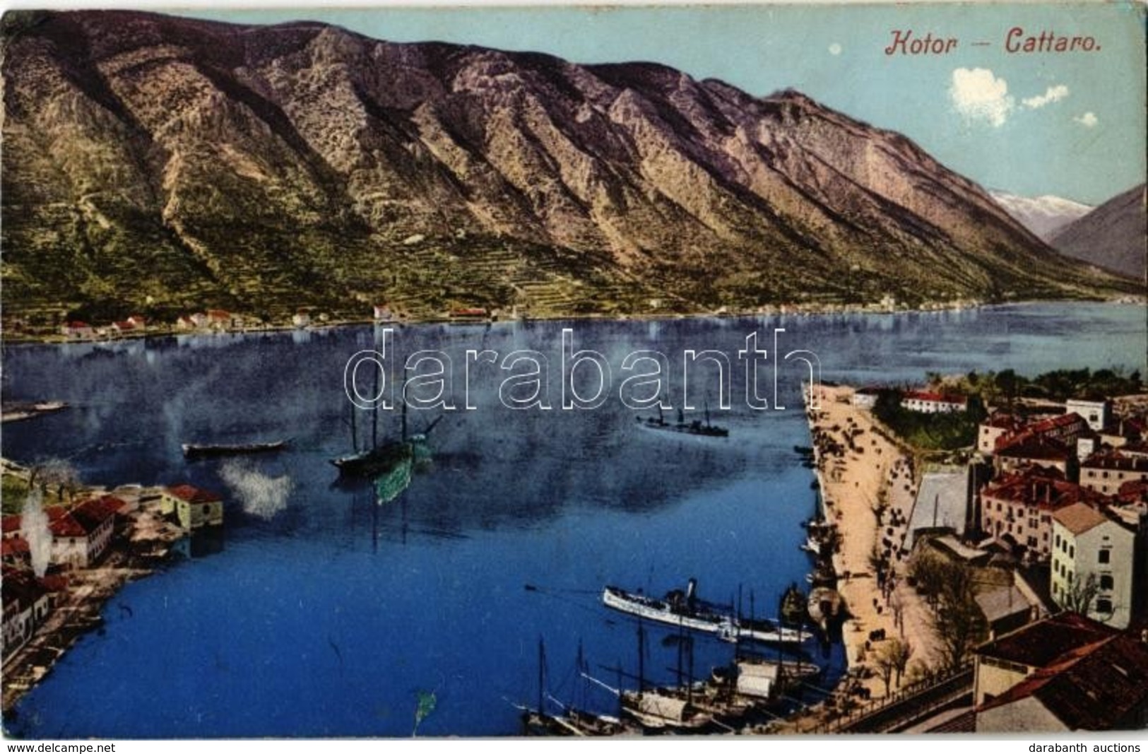 * T3 Kotor, Cattaro;  General View With Harbor, Port And Ships - Zonder Classificatie