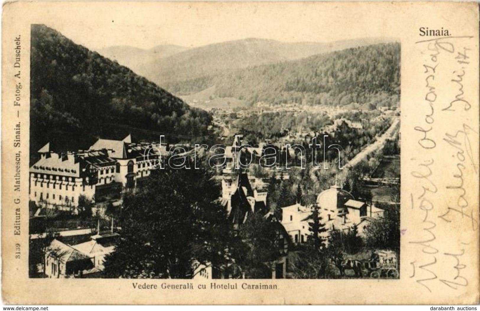 T2/T3 1904 Sinaia, Vedere Generala Cu Hotelul Caraiman / General View, Hotel. G. Matheescu 3139. Fotog. A. Duschek (EK) - Sin Clasificación